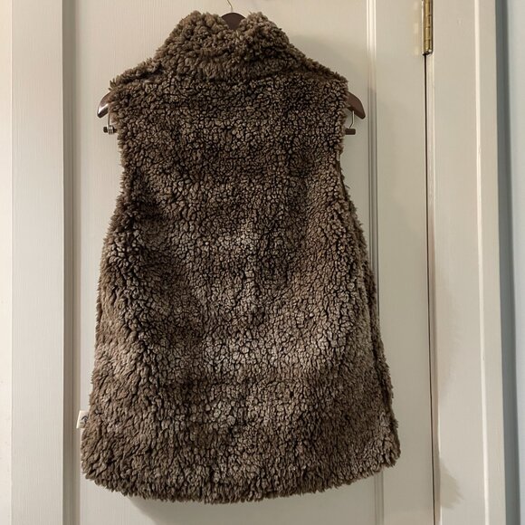 Simply Southern faux Fur Vest Women’s Sz S Brown Sherpa - Picture 8 of 11